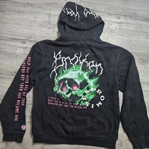 Broken Promises Hoodie Mens size medium Grunge Gothic Emo Y2K